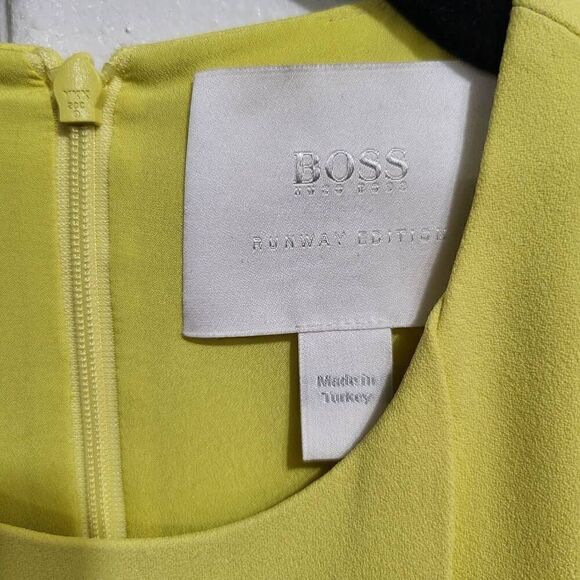 HUGO‎ BOSS Runway edition zest yellow dress sz 2 - Picture 4 of 14